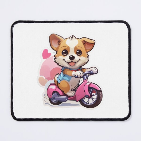 Item preview, Clipart of a cute kawaii dog riding a cycle. designed and sold by Vegasstickers.