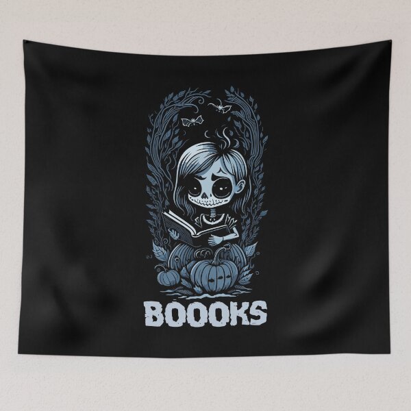 Item preview, Boooks Skeleton Girl Reading a Book Halloween Ghost Girl designed and sold by Peculiarts.
