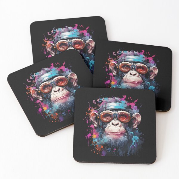 Item preview, Colorful chimpanzee face designed and sold by HarriPaloma.