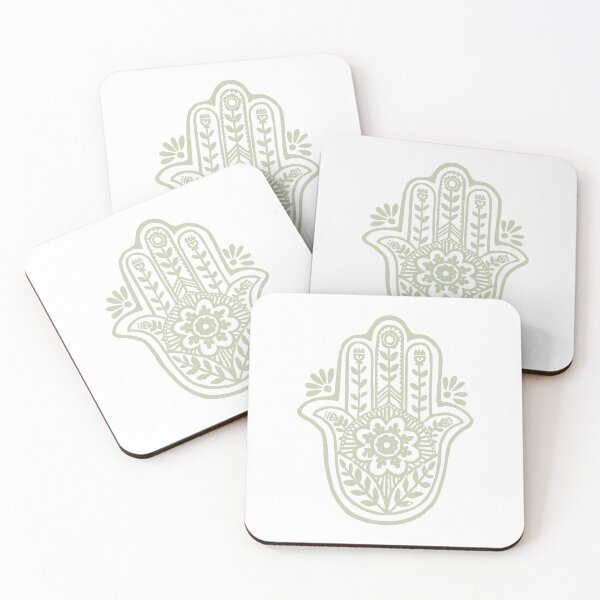 Artikelvorschau, Hamsa Flora Linocut - Snow + Tea entworfen und verkauft von Irene Estelle.