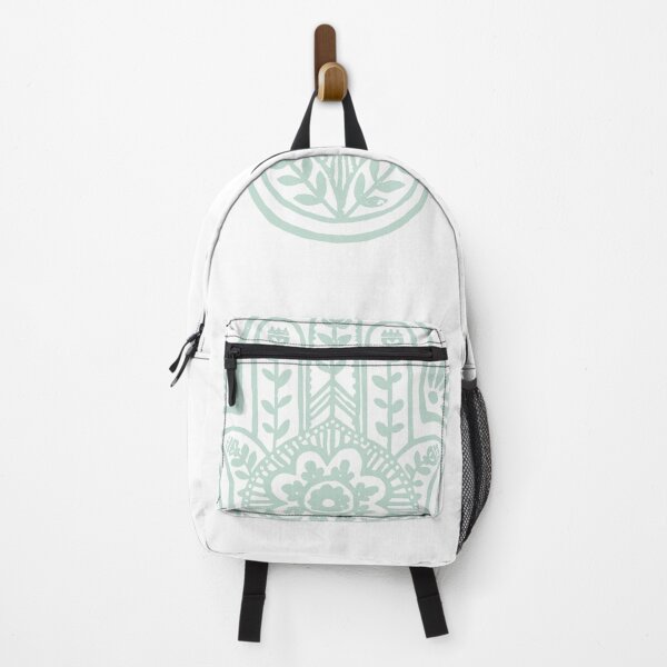 Item preview, Hamsa Flora Linocut - Snow + Mint designed and sold by Irene Estelle.