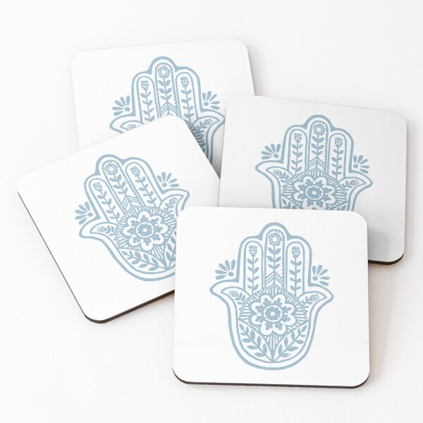 Artikelvorschau, Hamsa Flora Linocut - Snow + Sky entworfen und verkauft von Irene Estelle.
