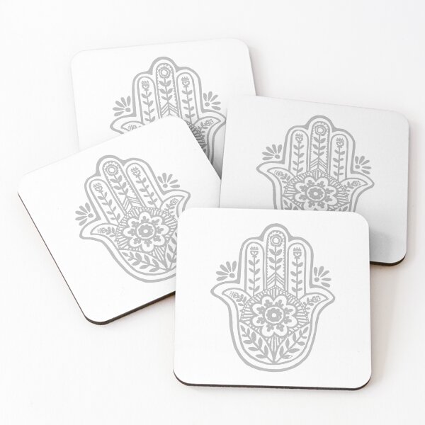 Artikelvorschau, Hamsa Flora Linocut - Snow + Fog entworfen und verkauft von Irene Estelle.