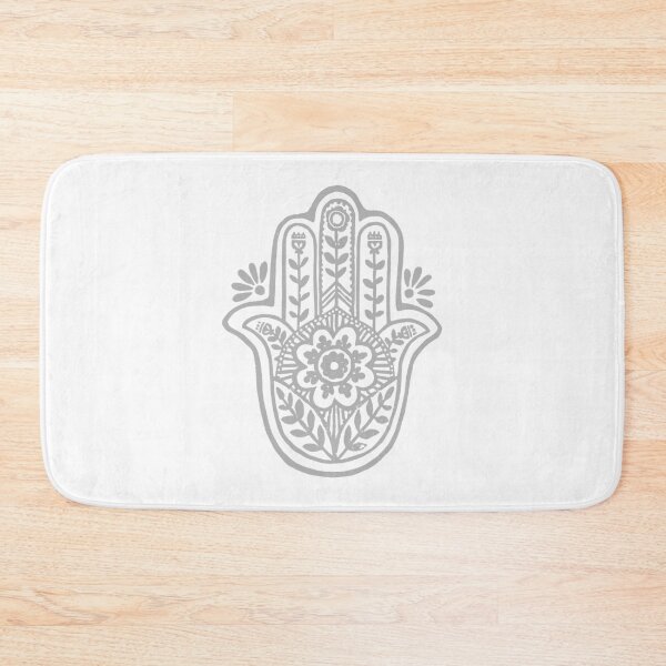 Artikelvorschau, Hamsa Flora Linocut - Snow + Fog entworfen und verkauft von Irene Estelle.