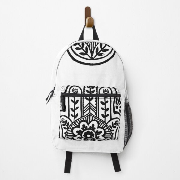 Item preview, Hamsa Flora Linocut - Snow + Coal designed and sold by Irene Estelle.