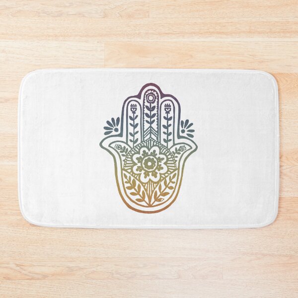 Artikelvorschau, Hamsa Flora Linocut - Snow + Rainbow Sunset entworfen und verkauft von Irene Estelle.