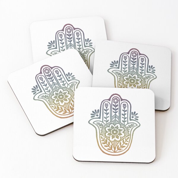 Artikelvorschau, Hamsa Flora Linocut - Snow + Rainbow Sunset entworfen und verkauft von Irene Estelle.