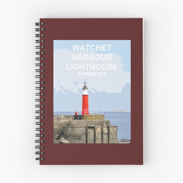 Item preview, Watchet Harbour Lighthouse Somerset.Travel location poster designed and sold by BarbaraGlebska.