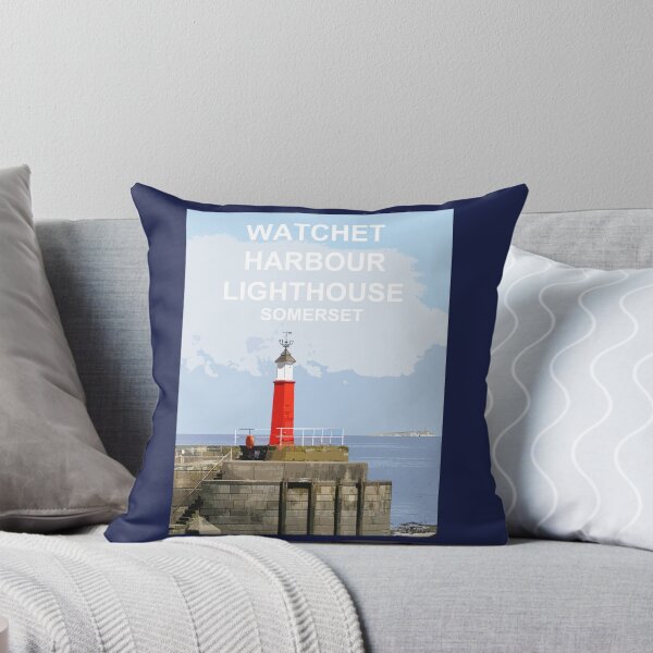 Item preview, Watchet Harbour Lighthouse Somerset.Travel location poster designed and sold by BarbaraGlebska.