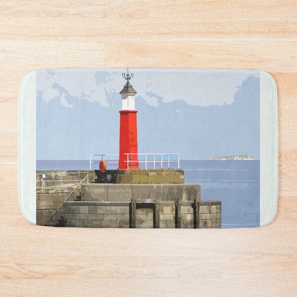 Item preview, Watchet Harbour Lighthouse Somerset.Travel location poster designed and sold by BarbaraGlebska.