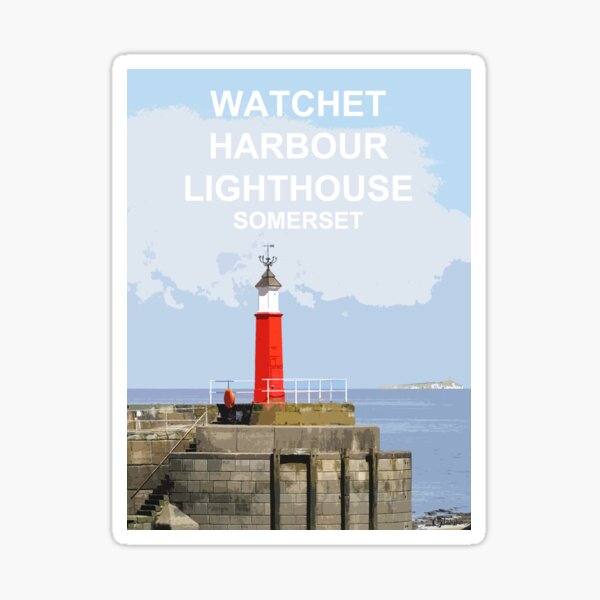 Artikel-Vorschau von Watchet Harbour Lighthouse Somerset. Reisestandortplakat, designt und verkauft von BarbaraGlebska.