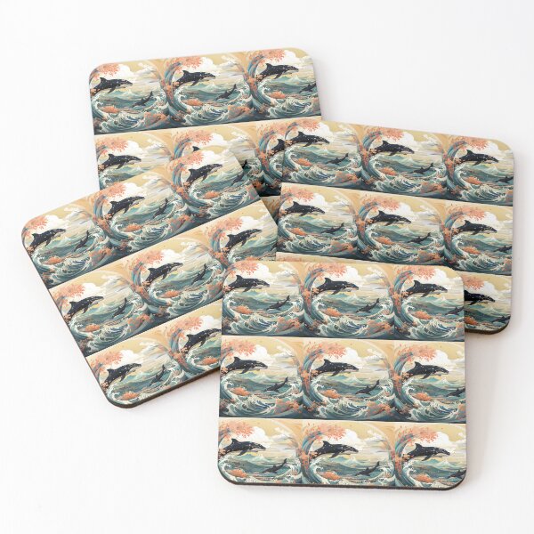 Item preview, Whales and ocean waves  designed and sold by KornUHD.