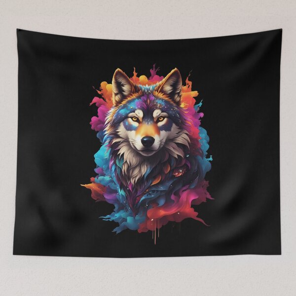 Item preview, Colorful Wolf Face designed and sold by Win Hardy.