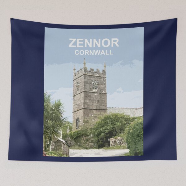 Artikelvorschau, Zennor Cornwall. Cornish Geschenk Kernow Travel Standortplakat entworfen und verkauft von BarbaraGlebska.