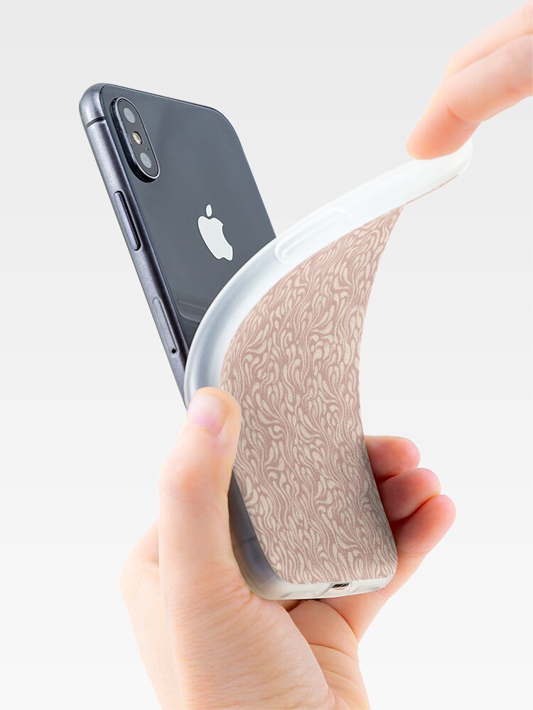 Alternate view of Pink & Cream Wavy Pattern iPhone Case & Cover