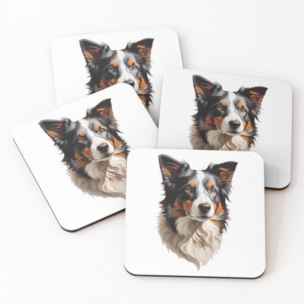Artikelvorschau, Border-Collie-Illustration im Vektorstil entworfen und verkauft von NordicBadger.