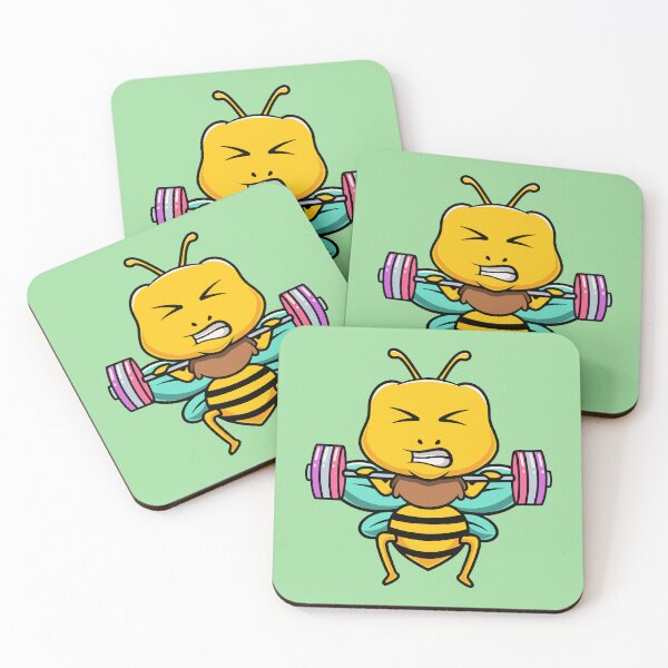 Item preview, Cute bee workout cartoon illustration designed and sold by cubbone.