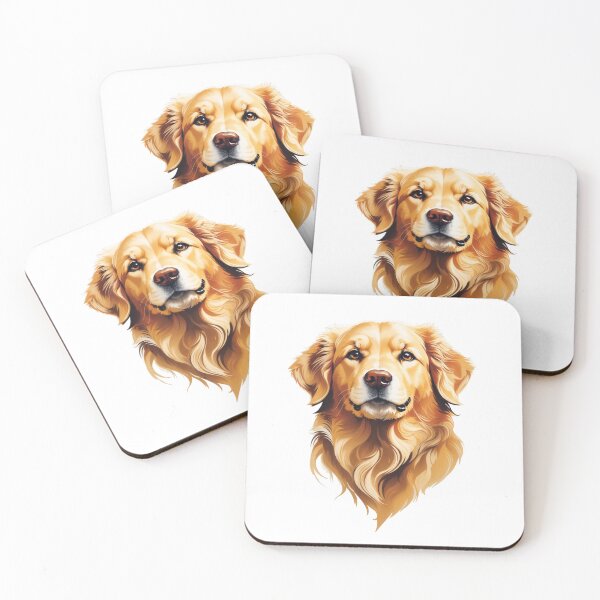 Artikelvorschau, Golden Retriever Illustration im Vektorstil entworfen und verkauft von NordicBadger.
