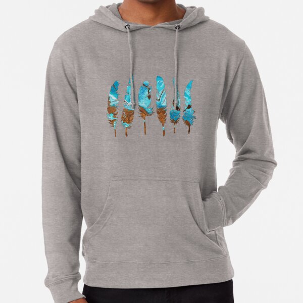Birds of a Feather: Aqua & Teal Lightweight Hoodie