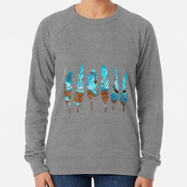 Birds of a Feather: Aqua & Teal Lightweight Sweatshirt