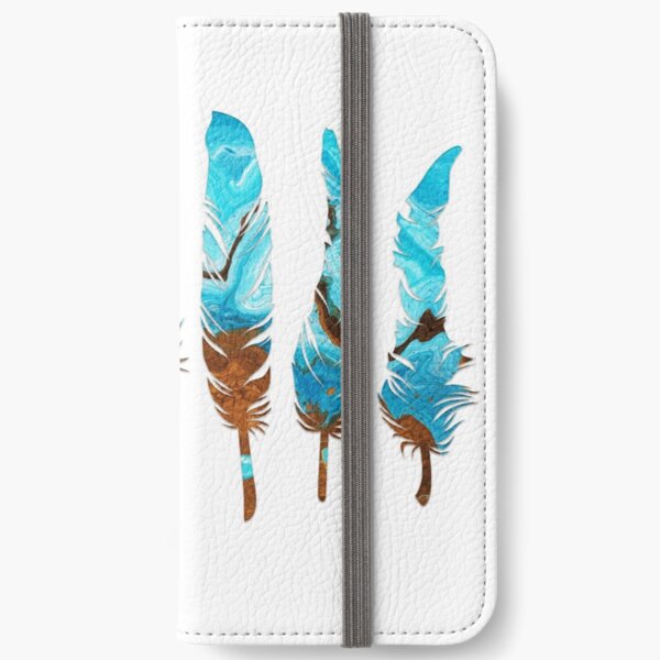 Birds of a Feather: Aqua & Teal iPhone Wallet