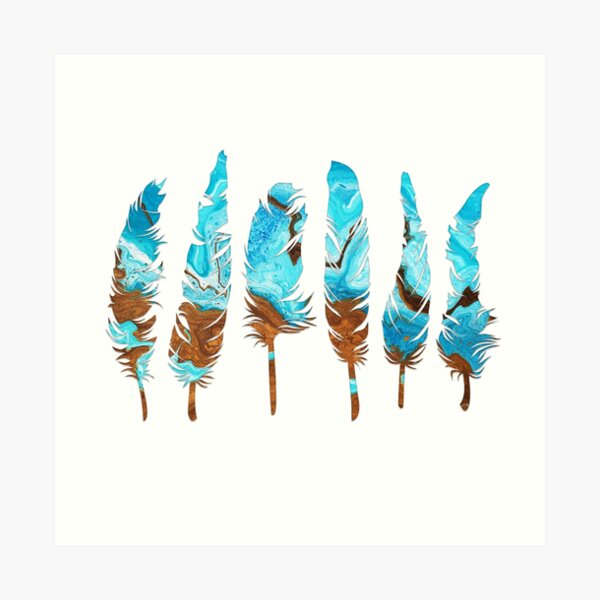 Birds of a Feather: Aqua & Teal Art Print