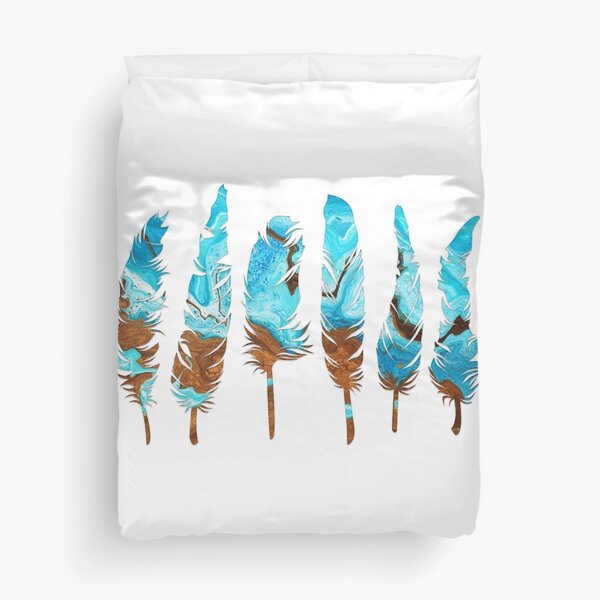 Birds of a Feather: Aqua & Teal Duvet Cover