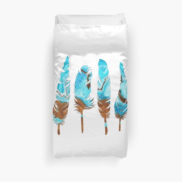Birds of a Feather: Aqua & Teal Duvet Cover
