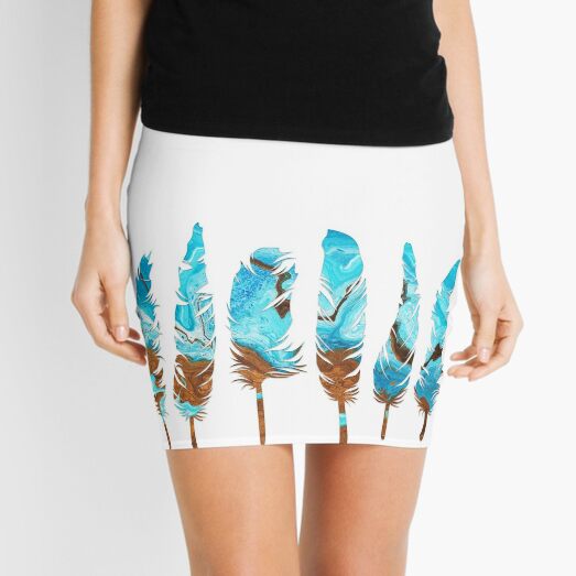 Birds of a Feather: Aqua & Teal Mini Skirt