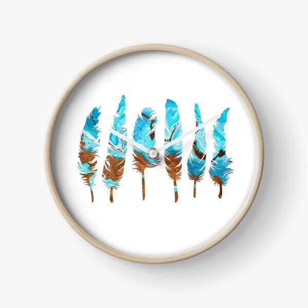 Birds of a Feather: Aqua & Teal Clock