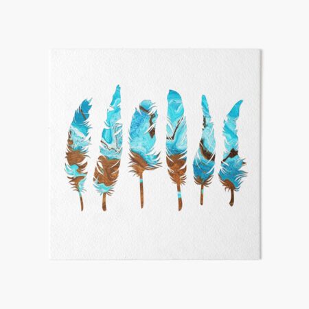 Birds of a Feather: Aqua & Teal Art Board Print