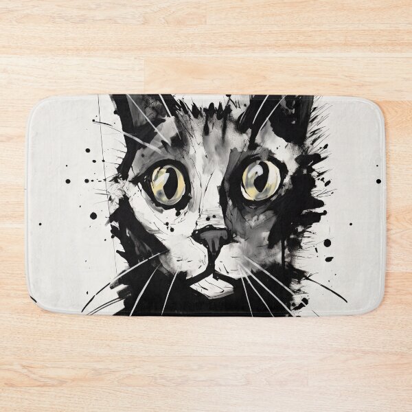 Item preview, Dynamic Cat: Expressive Black and White Graphic designed and sold by Piotrek0001.