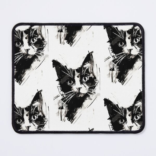 Item preview, Dynamic Cat: Expressive Black and White Graphic designed and sold by Piotrek0001.