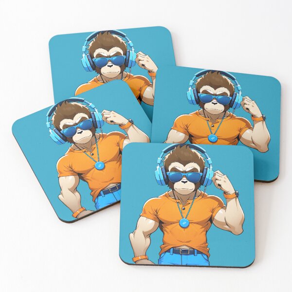 Item preview, Monkey wearing a headphone, Muscular monkey, Muscle designed and sold by Bilisik.