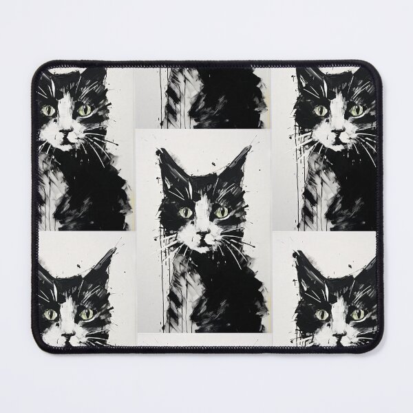 Item preview, Dynamic Cat: Expressive Black and White Graphic designed and sold by Piotrek0001.