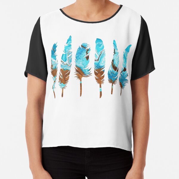 Birds of a Feather: Aqua & Teal Chiffon Top