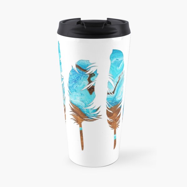 Birds of a Feather: Aqua & Teal Travel Mug