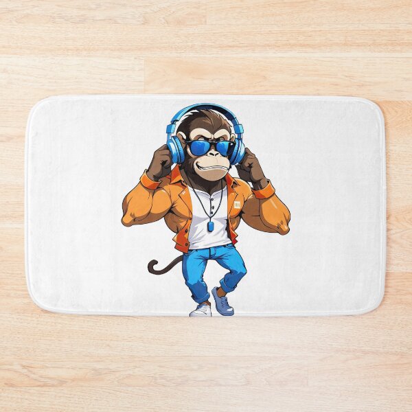 Item preview, Monkey wearing a headphone, Muscular monkey, Muscle designed and sold by Bilisik.