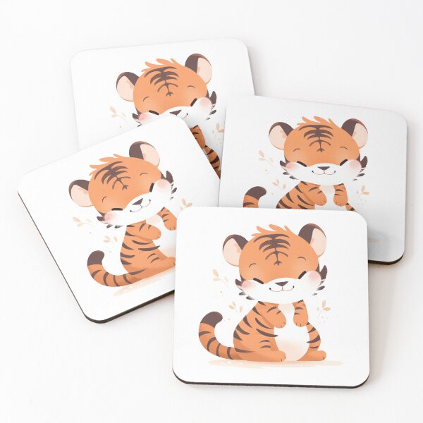 Item preview, Cute Smiling Tiger designed and sold by whimsizoo.