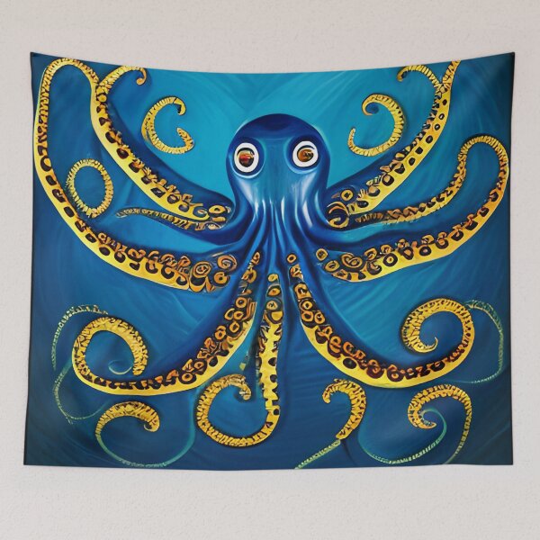 Item preview, Underwater Dreamer Giant Blue Squid designed and sold by purplesensation.