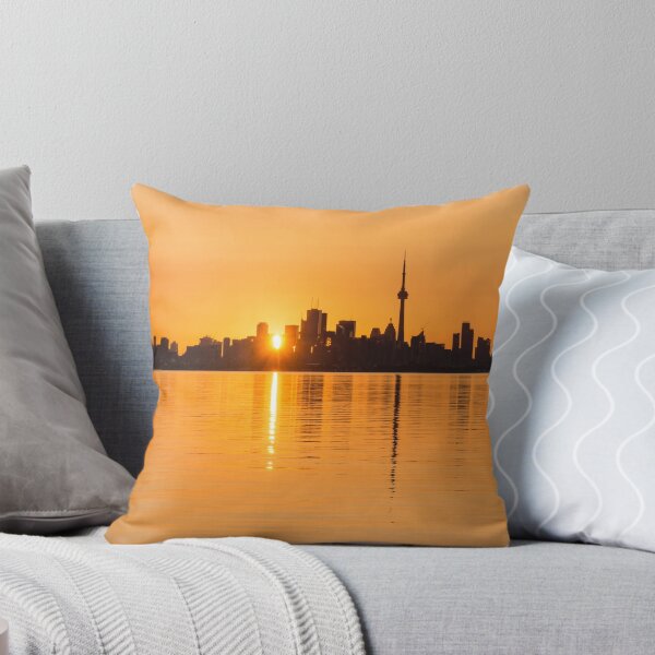 Item preview, Silky Sunrise Silhouette - Torontos Skyline Over Lake Ontario designed and sold by Georgia Mizuleva.