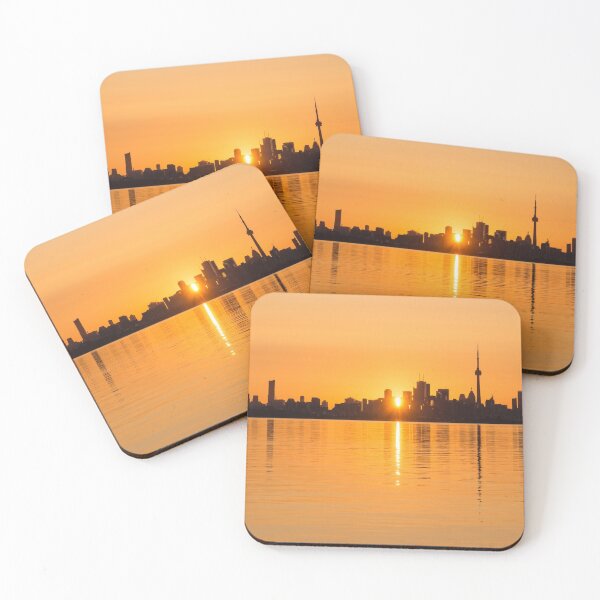 Item preview, Silky Sunrise Silhouette - Torontos Skyline Over Lake Ontario designed and sold by Georgia Mizuleva.
