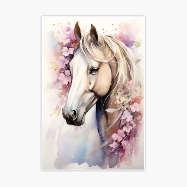 Large White Horse Painting Extra Large Horse Canvas Wall Art Large Horse  Canvas Art