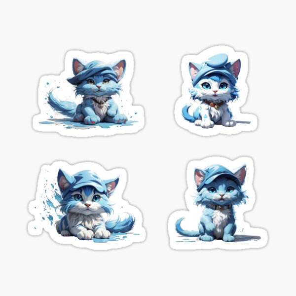 Smurf Cat Walking In Nature Sticker