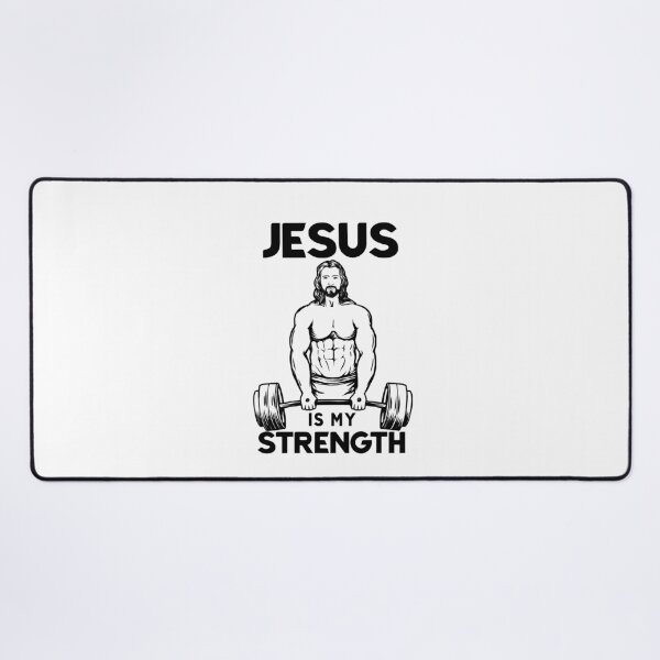 Item preview, Jesus Deadlifting - Jesus Is my Strength designed and sold by ChristlikeMerch.