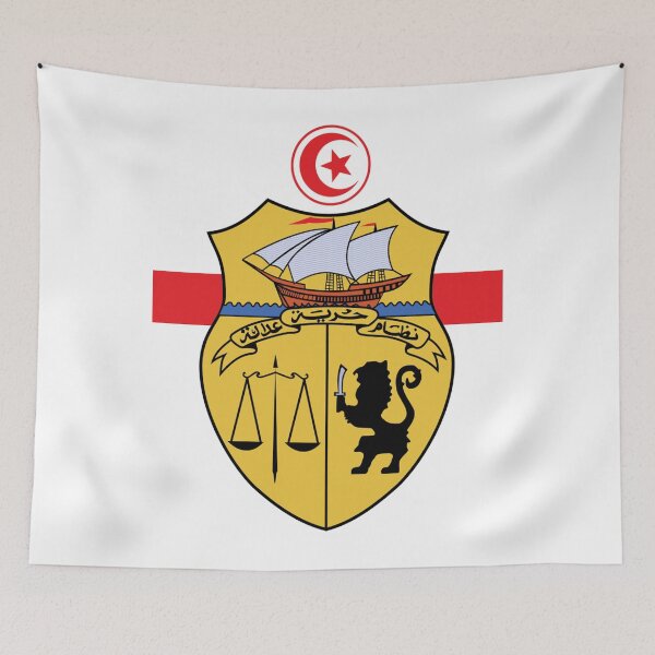 Item preview, Tunisia Large Emblem Flag Fan Style designed and sold by merchhost.
