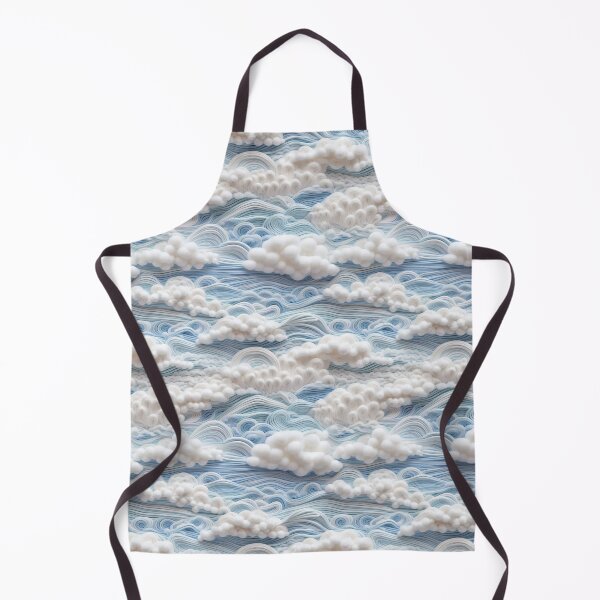 Item preview, 3D embroidery Soft Cotton Blue and White Fluffy Clouds designed and sold by wizardsncastles.