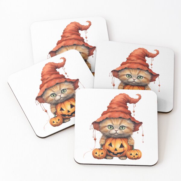 Item preview, Cute Red Halloween Kitty with pumpkin designed and sold by Lil-Satu.