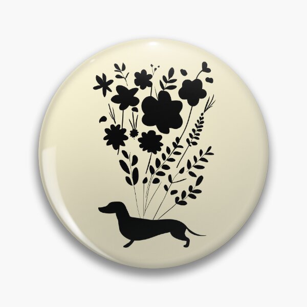 Item preview, Retro Dachshund Silhouettes Flowers designed and sold by Hic21.