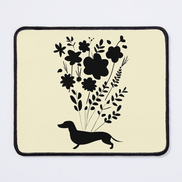 Item preview, Retro Dachshund Silhouettes Flowers designed and sold by Hic21.
